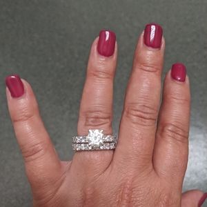 Forever One Moissanite wedding set